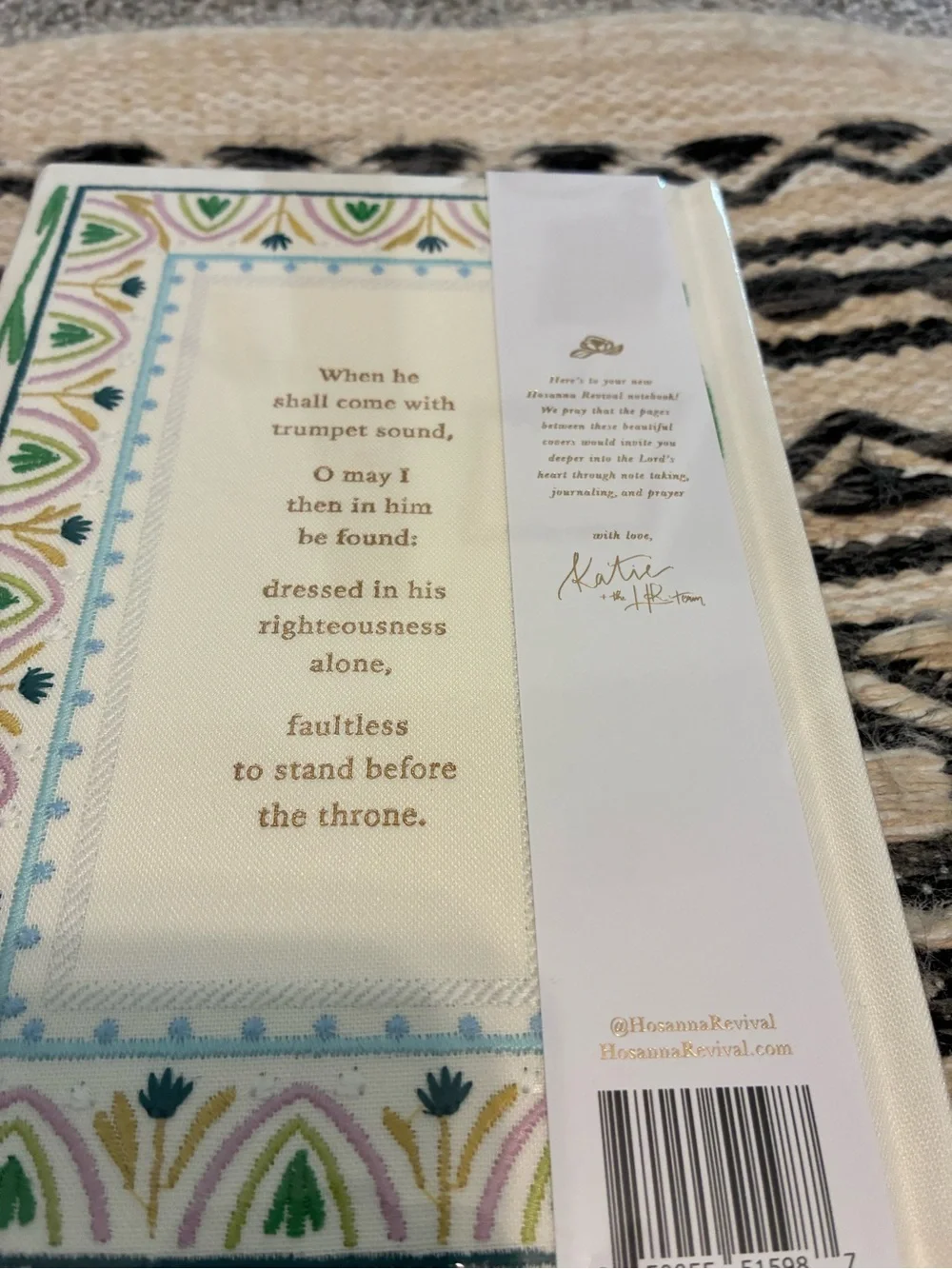 Hosanna Revival Lisbon Lined Notebook - Cream with Blue Floral. Free pen.